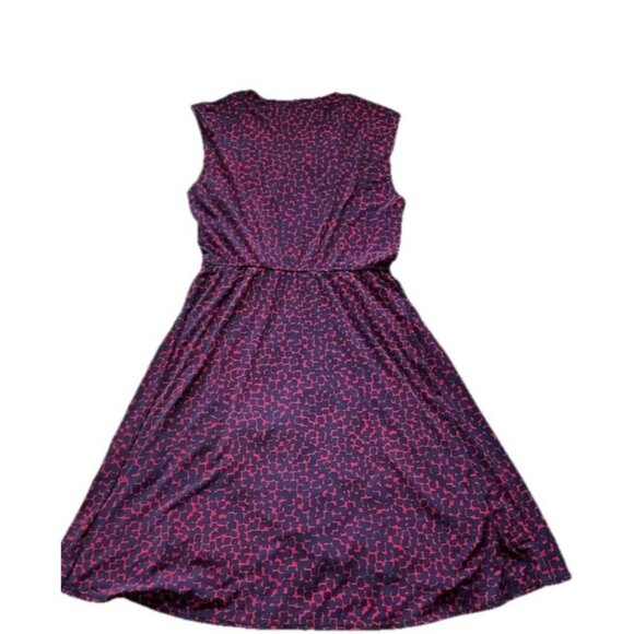 BCBG MAXAZRIA Navy & Red Polka-Dot "Like" Pattern Knee Dress, Sz S #1482 - Picture 2 of 16